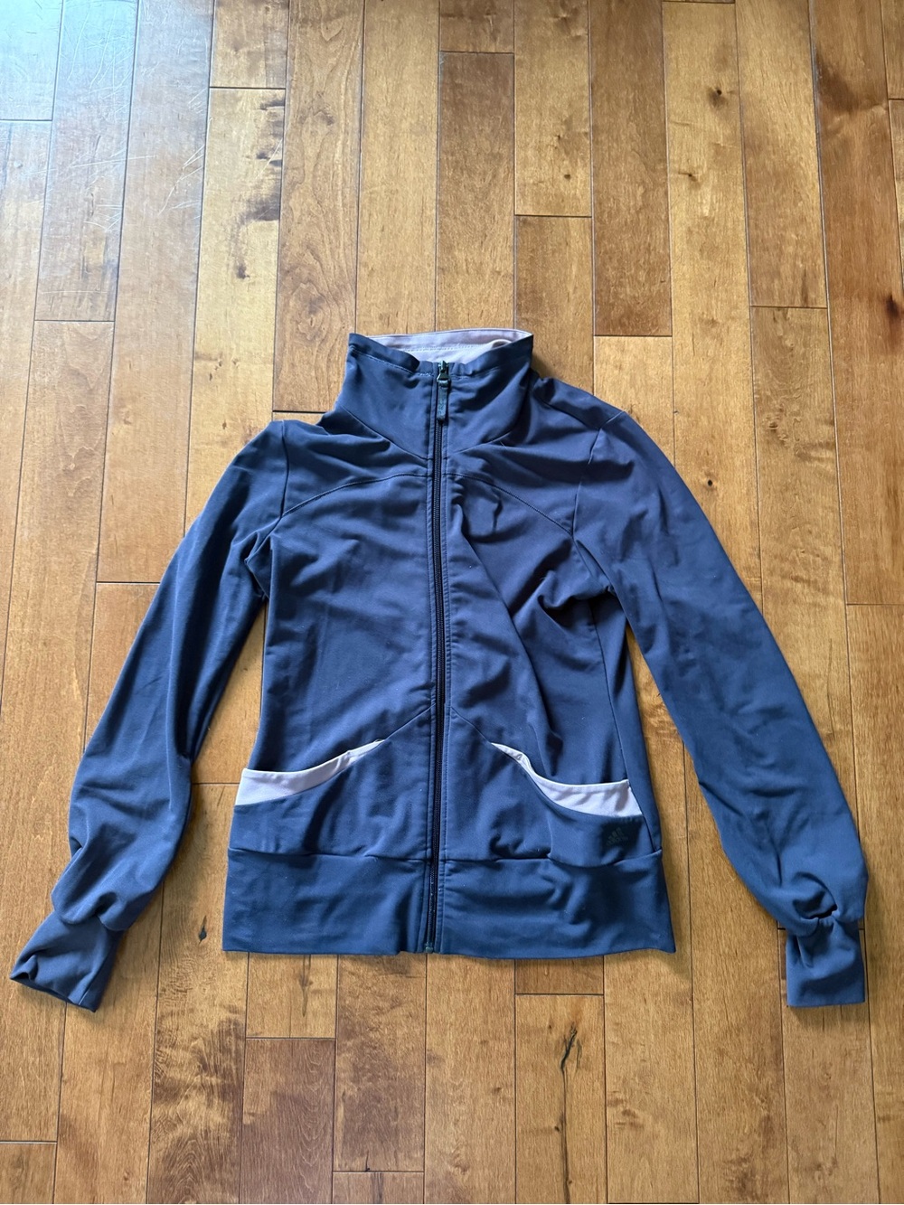 adidas Women's Navy Full-Zip Bomber Jacket with Light Trim
